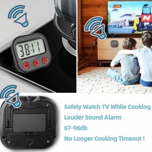 Kitchen Timer, Digital Visual Timer Magnetic Clock Stopwatch Countdown Timer, Large LCD Screen Display Big Digits, Loud Alarm for Cooking, Shower, Bathroom