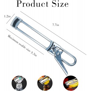 2PCS 2026 New Adjustable Stainless Steel Jar Opener, Upgrade Multifunctional Stainless Steel Can Opener, Jar Lid Gripper Bottle Opener Kitchen Accessories