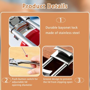 2PCS 2026 New Adjustable Stainless Steel Jar Opener, Upgrade Multifunctional Stainless Steel Can Opener, Jar Lid Gripper Bottle Opener Kitchen Accessories