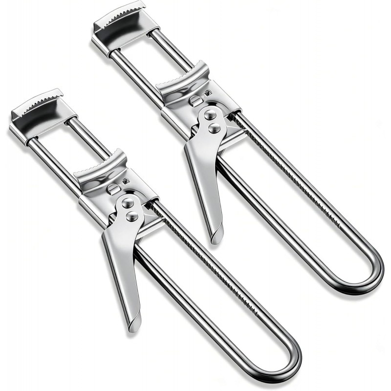 2PCS 2026 New Adjustable Stainless Steel Jar Opener, Upgrade Multifunctional Stainless Steel Can Opener, Jar Lid Gripper Bottle Opener Kitchen Accessories