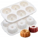 Jumbo Fluted Tube Pan with Metal Reinforced Frame, Silicone Nonstick Cake Molds 2Pcs for Chocoflan, Donuts, Cornbread, Brownies, BPA Free