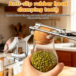 2-Pack Adjustable Stainless Steel Jar Opener, Multifunctional Jar Opener for Weak Hands, Seniors with Arthritis, Includes Keychain Opener and Anti-slip sleeve, Opens Jars, Bottles, Containers Easily