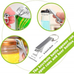 2-Pack Adjustable Stainless Steel Jar Opener, Multifunctional Jar Opener for Weak Hands, Seniors with Arthritis, Includes Keychain Opener and Anti-slip sleeve, Opens Jars, Bottles, Containers Easily