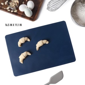 Calphalon Orbit 16.5 x 11 Inch Heat Resistant Kitchen Prep and Baking Mat - Navy Blue
