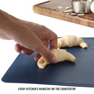 Calphalon Orbit 16.5 x 11 Inch Heat Resistant Kitchen Prep and Baking Mat - Navy Blue