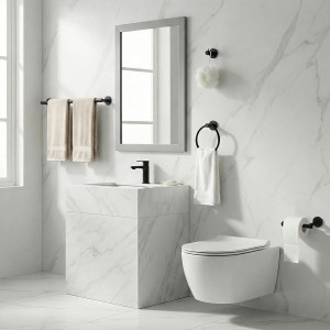 10-Pieces Matte Black Bathroom Accessories Set, 16 Inch Bath Towel Bar Set, SUS 304 Stainless Steel Hardware Set, Towel Racks, Hand Towel Holder, Black Shower Sets for Bathroom Decor Wall Mounted