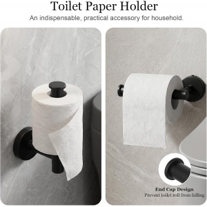 10-Pieces Matte Black Bathroom Accessories Set, 16 Inch Bath Towel Bar Set, SUS 304 Stainless Steel Hardware Set, Towel Racks, Hand Towel Holder, Black Shower Sets for Bathroom Decor Wall Mounted