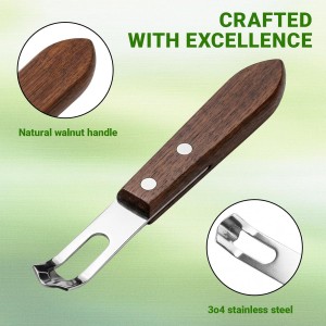 1PCS Citrus Zester and Orange Peeler Tools, Channel Knife, Walnut Wood and Stainless Steel Bar Peeler Tool, Channel Knife for Bartenders & Home Mixologists, Craft Cocktails (5.59 x 0.86'')
