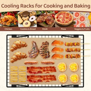 3 Tier Stackable Cooling Rack for Cooking and Baking, Wire Rack for Baking Sheet w/50 Parchment Papers, 13.4