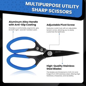 2 Pack Heavy Duty All Purpose Scissors, Stainless Steel Sharp Leather Shears, Cardboard Scissors for Home, Garden, Office, Craft, Sewing