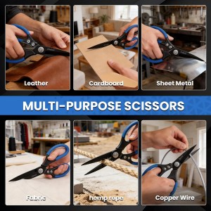 2 Pack Heavy Duty All Purpose Scissors, Stainless Steel Sharp Leather Shears, Cardboard Scissors for Home, Garden, Office, Craft, Sewing