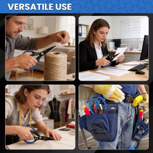 2 Pack Heavy Duty All Purpose Scissors, Stainless Steel Sharp Leather Shears, Cardboard Scissors for Home, Garden, Office, Craft, Sewing