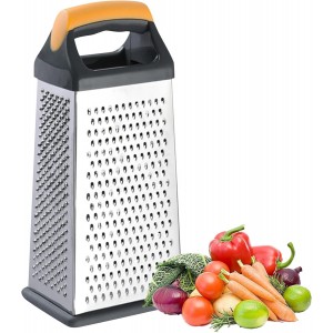 4 Sided Box Grater, Stainless Steel Grat...
