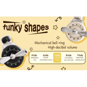 Magnetic Timer, Mechanical Kitchen Cooking Reminder & Student Time Manager, Self-Discipline Alarm Clock for Time Management, Fridge Magnet Timer for Home School Office (White)