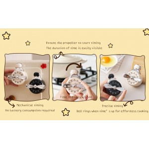 Magnetic Timer, Mechanical Kitchen Cooking Reminder & Student Time Manager, Self-Discipline Alarm Clock for Time Management, Fridge Magnet Timer for Home School Office (White)