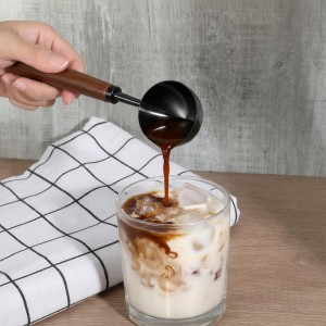 Vintage Coffee Measuring Spoon - 10g Capacity Stainless Steel Coffee Scoop with Walnut Handle - Retro Kitchen Tablespoon Utensil for Scooping, Measuring and Serving Coffees, Tea, and More