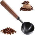 Vintage Coffee Measuring Spoon - 10g Capacity Stainless Steel Coffee Scoop with Walnut Handle - Retro Kitchen Tablespoon Utensil for Scooping, Measuring and Serving Coffees, Tea, and More