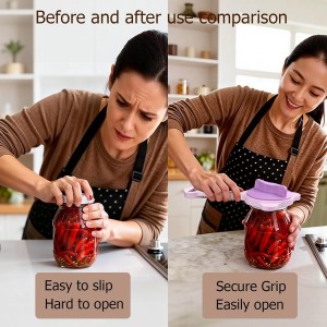 4-in-1 Jar Opener, Adjustable Jar Opener for Seniors, Kitchen Tool Designed Specifically for Seniors and Those with Limited Physical Strength, Suitable For Beer, Salad Dressing, Jar (Purple)