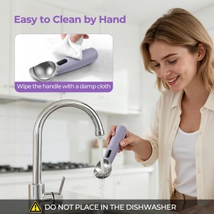 Heated Ice Cream Scoop with On/Off Switch, Electric Ice Cream Scooper for Hardened Ice Cream, Gelato, Sorbet, Melon, Waterproof IPX7, Handheld Heating Up to 160°F, Rechargeable with LED Display,Purple