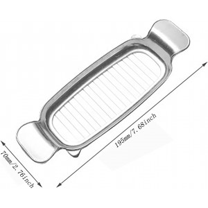 Stainless Steel Block Cheese Slicer Butter Cutter 6.5x2x19.5cm Multi Functional Sausage Ham and Egg Divider