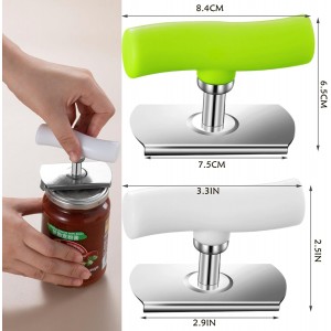Cap Crack Jar Opener 2026 New Adjustable Multi-Lid Can Opener for Weak Hands - Ergonomic Non-Slip Grip, One-Hand Operation, Opens Bottles Cans Jars Effortlessl (White Green)