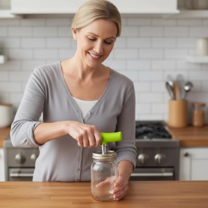 Cap Crack Jar Opener 2026 New Adjustable Multi-Lid Can Opener for Weak Hands - Ergonomic Non-Slip Grip, One-Hand Operation, Opens Bottles Cans Jars Effortlessl (White Green)