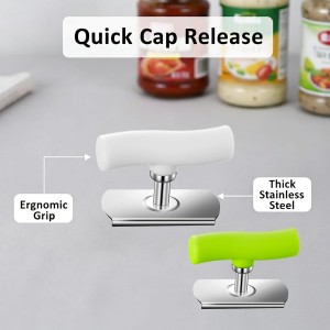 Cap Crack Jar Opener 2026 New Adjustable Multi-Lid Can Opener for Weak Hands - Ergonomic Non-Slip Grip, One-Hand Operation, Opens Bottles Cans Jars Effortlessl (White Green)