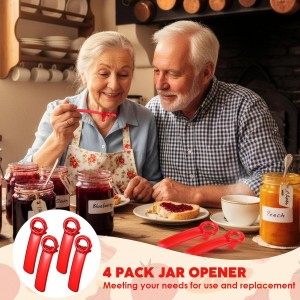 4 Pcs Jar Lid Opener, Plastic Jar Lid Openers for Seniors with Arthritis, Weak Hands, Carpal Tunnel Sufferers, Can Bottle Opener Gripper Bottle Openers Kitchen Accessories Easy Grip Tool