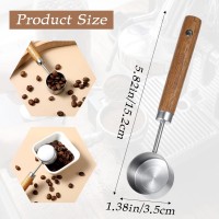 Coffee Measuring Scoop Spoon, 15ml Stainless Steel Wooden Coffee Spoon for Coffees, Tea, Ground, Cocoa & Kitchen Use