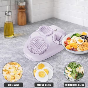 Egg Slicer for Hard Boiled Eggs – 3-in-1 Stainless Steel Egg Cutter & Hard Boiled Egg Slicer, Heavy Duty Egg Chopper with Cleaning Brush for Strawberry, Mushroom, Grape, Cherry Tomato