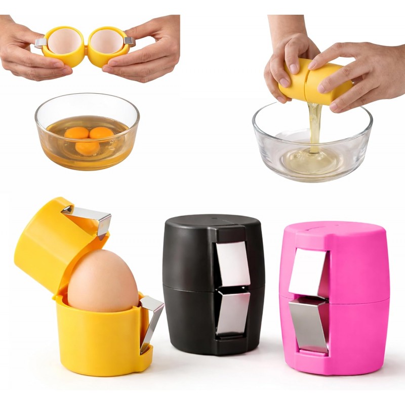 3Pcs Egg Shell Opener,2026 New Egg Cracker Tool for Raw Eggs,Stainless Steel Eggshell Breaker Egg Shell Cutter Kitchen Gadgets,Hard Boiled Egg Peeler Egg Cube Egg Separator Handheld easy to use daily