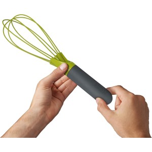 Joseph Joseph Twist Whisk 2-In-1 Collapsible Balloon and Flat Whisk Silicone Coated Steel Wire, Gray/Green (Pack of 2)