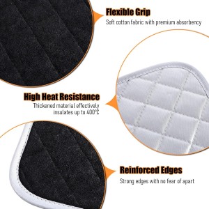 24 Pcs Cotton Hot Pads for Kitchen Heat Resistant, 7 x 7 Inch Pot Holders Bulk with Hanging Loops Square Potholders Oven Hot Pads for Kitchen Cooking Baking (Grey/Black)