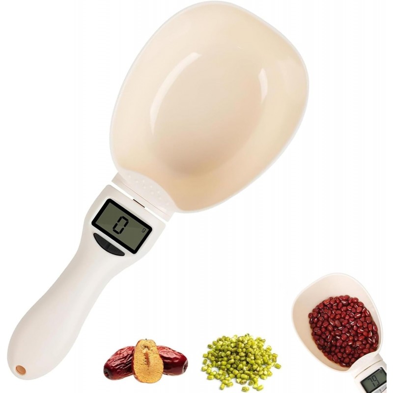 Digital Measuring Spoon Scale, Electronic Kitchen Measuring Spoon Scale for Cooking Baking, Grams and Ounces, Smart Adjustable Measure Cup with LCD Screen for Home Cooks Bakers Pet Owners