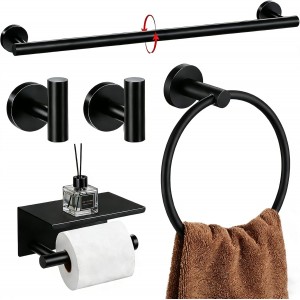 5-Piece Matte Black Bathroom Accessories...