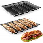 2 PACK 5-Loaf Silicone Perforated Bread Mold - Non-Stick Baguette Baking Pan for Homemade Subway-Style Sandwiches & Hoagies - Fits Standard 17x13 Half Sheet Pan