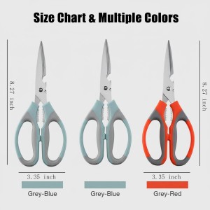 3 Pcs Kitchen Shears for Food, Multi-function Stainless Steel Kitchen Scissors Set, Food Cooking Scissors for Meat, Poultry, Herb, Seafood, Chicken, Fish, Dishwasher Safe