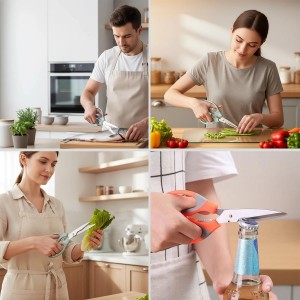 3 Pcs Kitchen Shears for Food, Multi-function Stainless Steel Kitchen Scissors Set, Food Cooking Scissors for Meat, Poultry, Herb, Seafood, Chicken, Fish, Dishwasher Safe