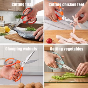 3 Pcs Kitchen Shears for Food, Multi-function Stainless Steel Kitchen Scissors Set, Food Cooking Scissors for Meat, Poultry, Herb, Seafood, Chicken, Fish, Dishwasher Safe
