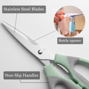 3 Pcs Kitchen Shears for Food, Multi-function Stainless Steel Kitchen Scissors Set, Food Cooking Scissors for Meat, Poultry, Herb, Seafood, Chicken, Fish, Dishwasher Safe