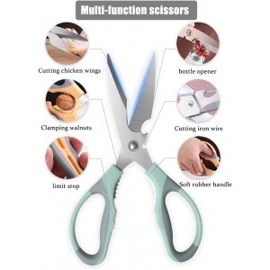 3 Pcs Kitchen Shears for Food, Multi-function Stainless Steel Kitchen Scissors Set, Food Cooking Scissors for Meat, Poultry, Herb, Seafood, Chicken, Fish, Dishwasher Safe