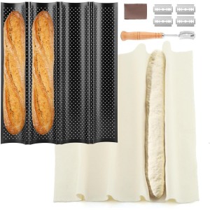 4-Slot French Baguett-e Pan Set, Non-Sti...