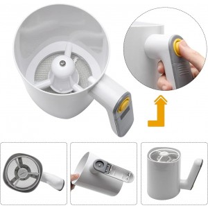 Electric Flour Sifter, Handheld Battery Operated Stainless Steel Mesh Shaker, Fine Mesh Cup Shape Powder Shaker Strainer Kitchen Cooking Baking Pastry Tools 4 Cup/1L Capacity