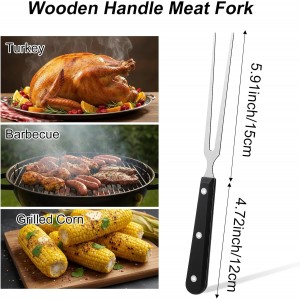 Carving Meat Fork Stainless Steel Serving Fork with Heat-Resistant Handle for Grilling, Cooking, Serving Turkey Dinner Cooking