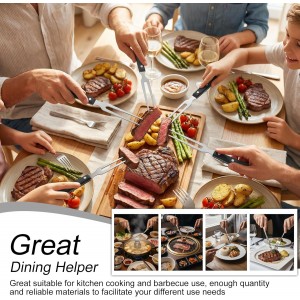 Carving Meat Fork Stainless Steel Serving Fork with Heat-Resistant Handle for Grilling, Cooking, Serving Turkey Dinner Cooking