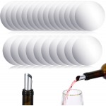 25 Pcs Silver Wine Pourer Liquor Stopping Pouring Discs Thin Round Aluminum Foil Wine Whisky Pourer Drop Reusable Spout Disks for Beverage Beer Bottle Liquid Dispenser Bar Party Christmas Gift