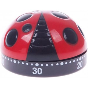 Ladybug Mechanical Cooking Timer - 60-Minute Kitchen Alarm Clock with Loud Ring