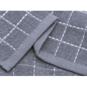 Natural Cotton Dish Cloths Waffle Weave Kitchen Towels,Ultra Absorbent Quick Drying Dish Towels, Soft Comfort Cleaning Cloth Washcloths, Set of 6 (Grey, 12 x 12 Inches)