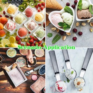 Large Ice cream scoop, a portable stainless steel ice cream scoop with trigger device and comfortable handle, suitable for DIY mixed ice cream, fruits, frozen yogurt, etc. (1pcs Large silvery)