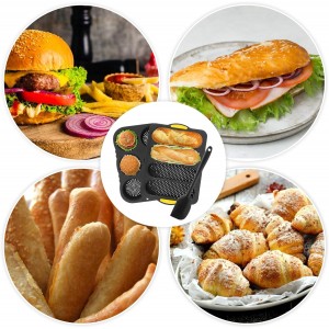 3 Pcs Silicone Baking Pan Set, 4 Non-Stick Baguette Pan and 6 Hamburger Bun Mold with Scraper for French Bread, Sandwich Rolls and Homemade Loaves